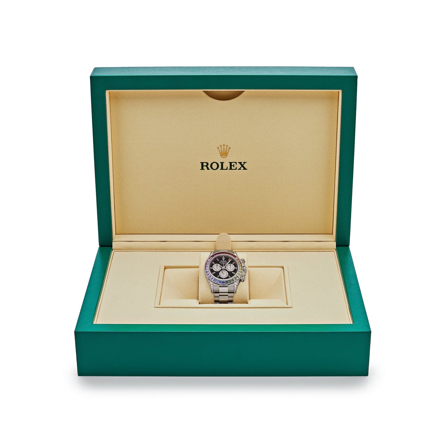 2025 Watch Daytona 116599RBOW 'Rainbow' White Gold Black Dial Sapphire Bezel (2023)