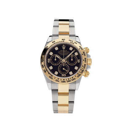 2025 Watch Daytona 116503 Yellow Gold Stainless Steel Black Diamond Dial