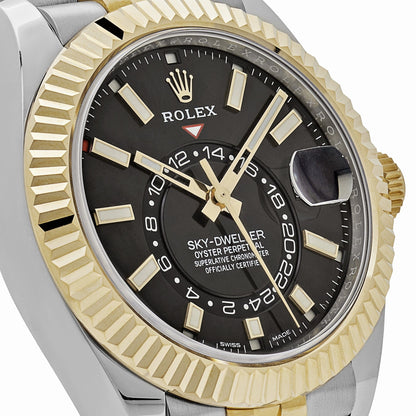 2025 Watch Sky-Dweller 336933 Stainless Steel Yellow Gold Jubilee Black Dial (2024)