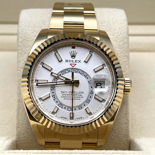 2025 Watch Sky-Dweller 326938 Yellow Gold White Dial
