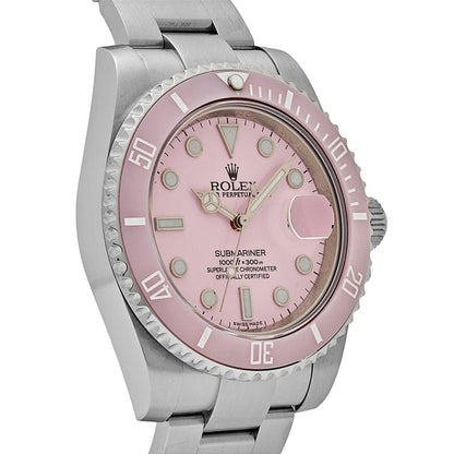 2025 Watch Submariner Date 116610LN Stainless Steel With Aftermarket Custom Made Pink Dial (2016)