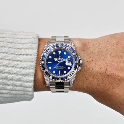 2025 Watch Submariner Date 116659SABR White Gold Blue Dial Sapphire Diamond Bezel (2019)
