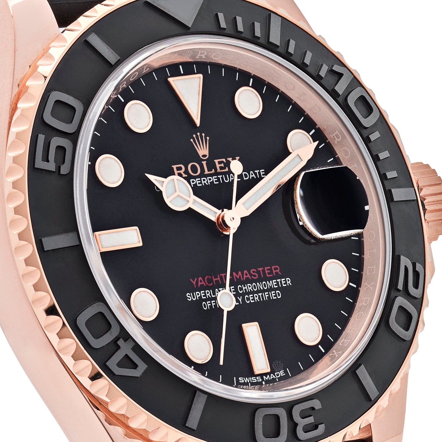 2025 Watch Yacht-Master 116655 Rose Gold Black Dial