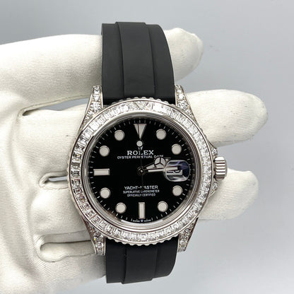 2025 Watch Yacht-Master 226679TBR White Gold Black Dial Diamond Bezel