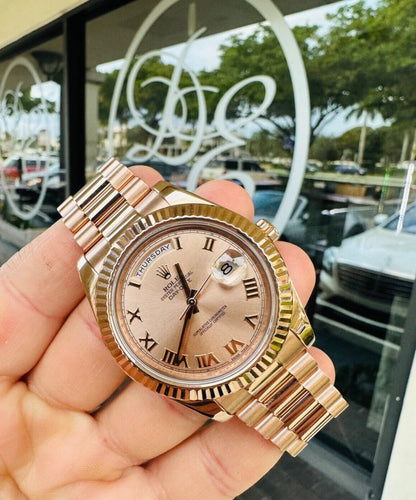 President Day-Date II 41mm 218235 18K Gold Roman Numeral Dial Brand New watch