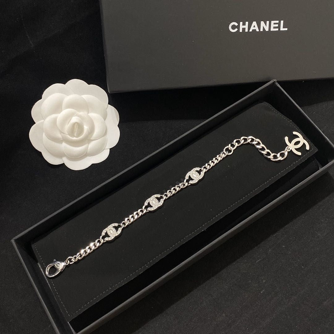 2025 Fashion Diamond Logo Bracelet & Necklace